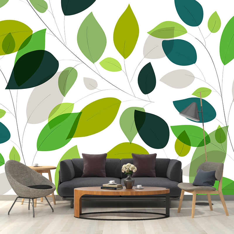 Environmental Wall Mural Wallpaper Plants Illustration Living Room Wall Mural