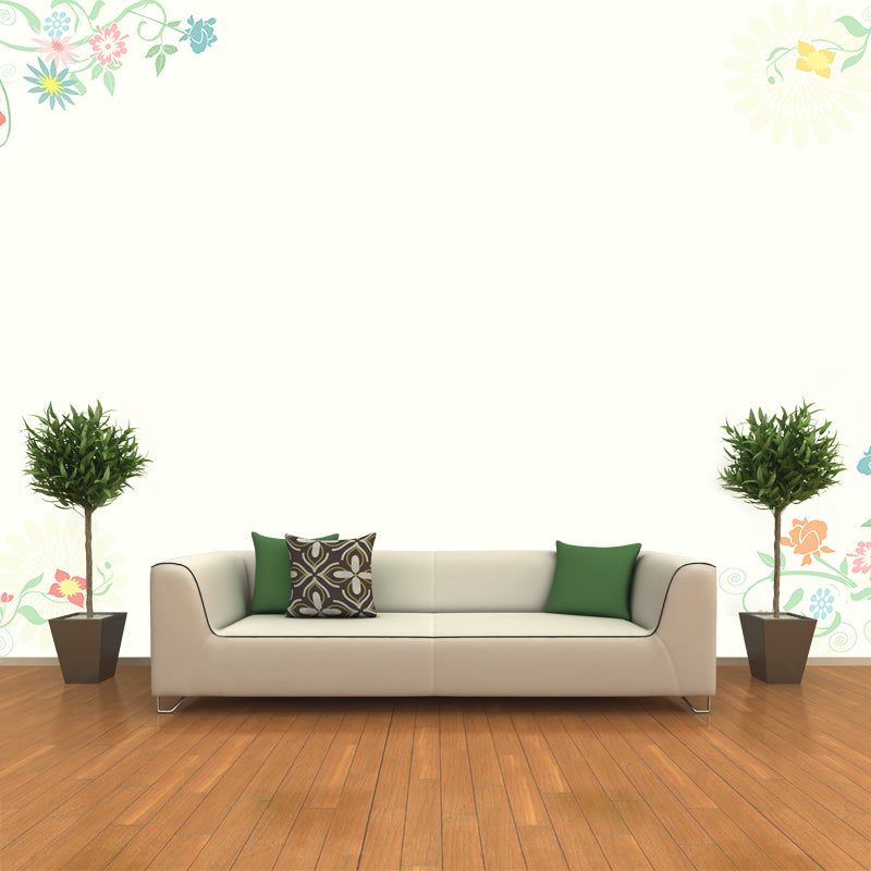 Plant Illustration Mildew Resistant Wallpaper Sleeping Room Wall Mural