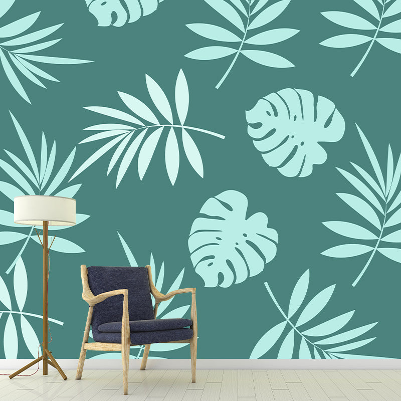 Plant Illustration Mildew Resistant Wallpaper Sleeping Room Wall Mural