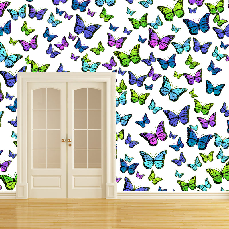 Illustration Stain Resistant Mural Wallpaper Butterfly Decorative Living Room Wall Mural