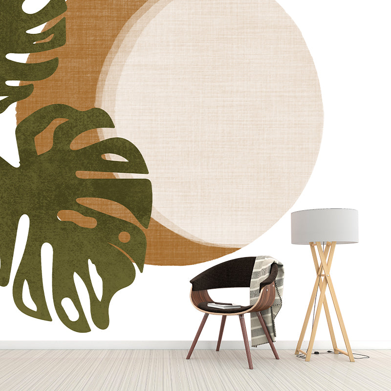 Plant Illustration Resistant Mural Wallpaper Environment Friendly Sleeping Room Wall Mural