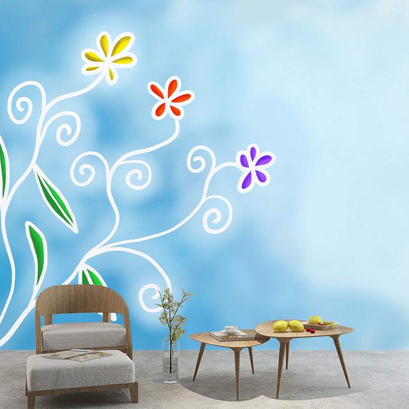 Decorative Wall Mural Wallpaper Plant Sitting Room Wall Mural