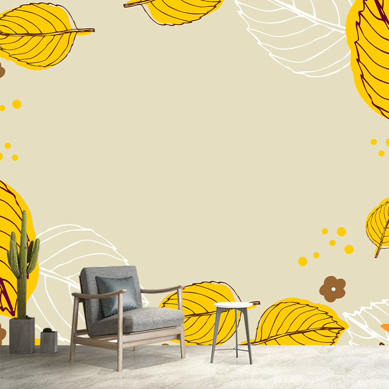 Modern Style Wall Mural Wallpaper Plant Illustration Bedroom Wall Mural