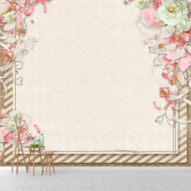 Environment Friendly Mural Wallpaper Flowers Illustration Indoor Wall Mural
