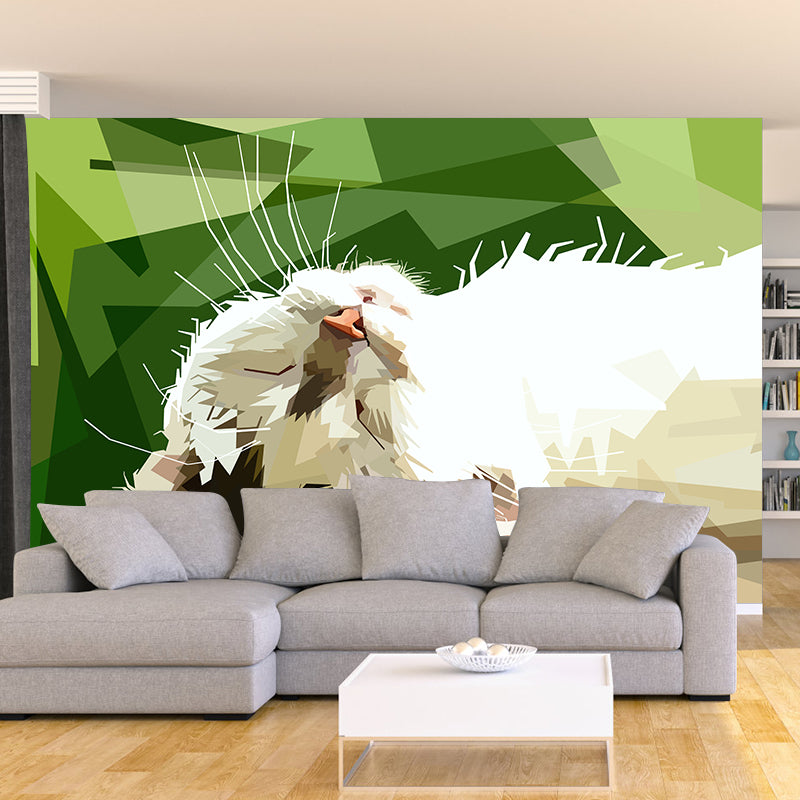 Animals Stain Resistant Mural Illustration Washable Wallpaper Sitting Room Wall Mural