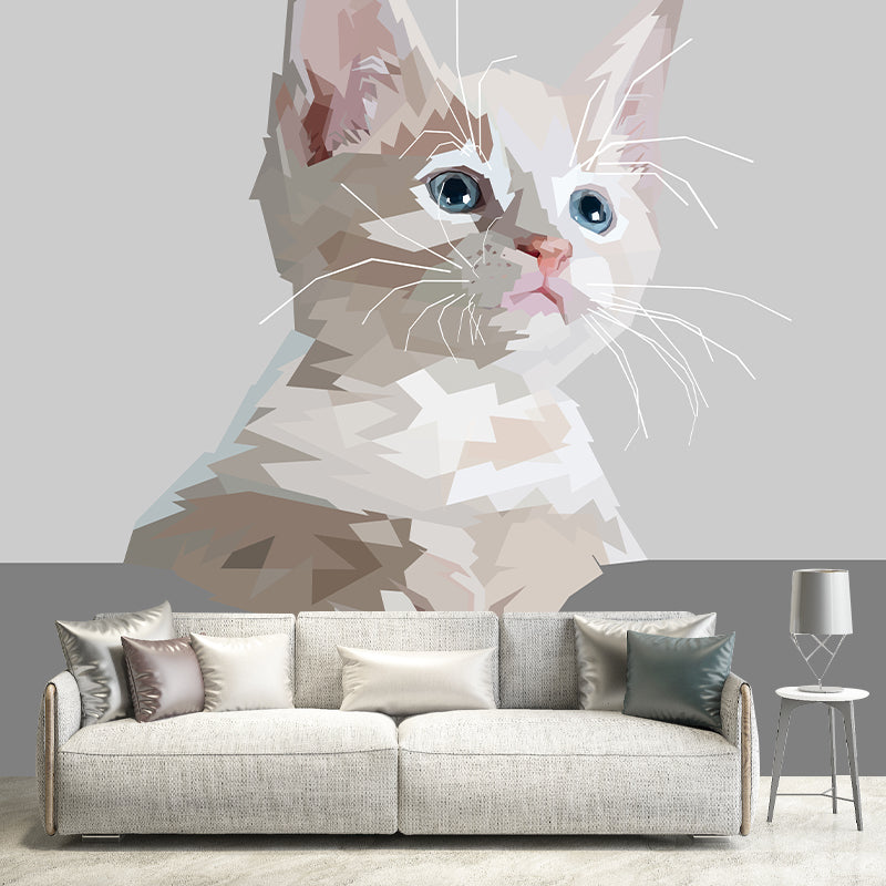 Animals Stain Resistant Mural Illustration Washable Wallpaper Sitting Room Wall Mural