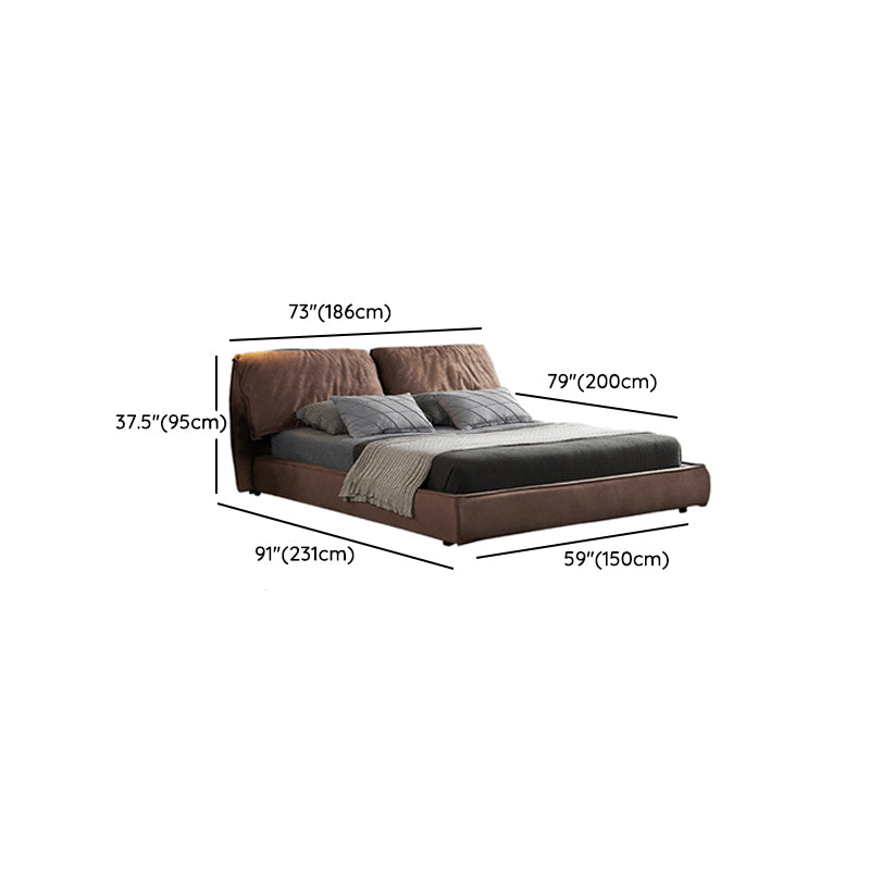Glam Solid Wood with Headboard Panel Rectangular Standard Bed