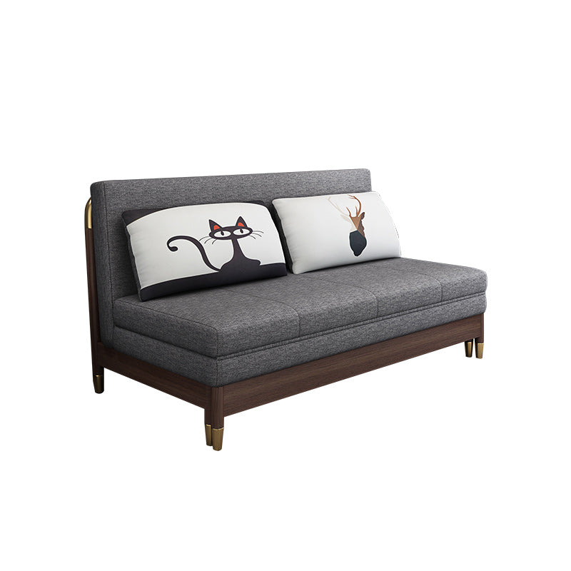 Modern Slipcovered Sofa Bed Solid Wood Upholstered Sofa Bed with Box
