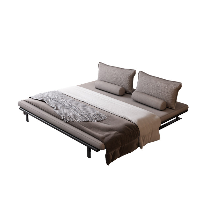 Modern Style Convertible Sofa Round Arm Upholstered Sofa Bed with Mattress