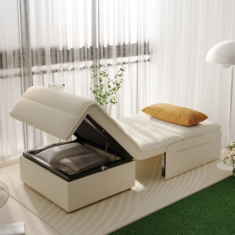 Pillow Back Convertible Sofa with Storage Glam Fabric Sofa Bed