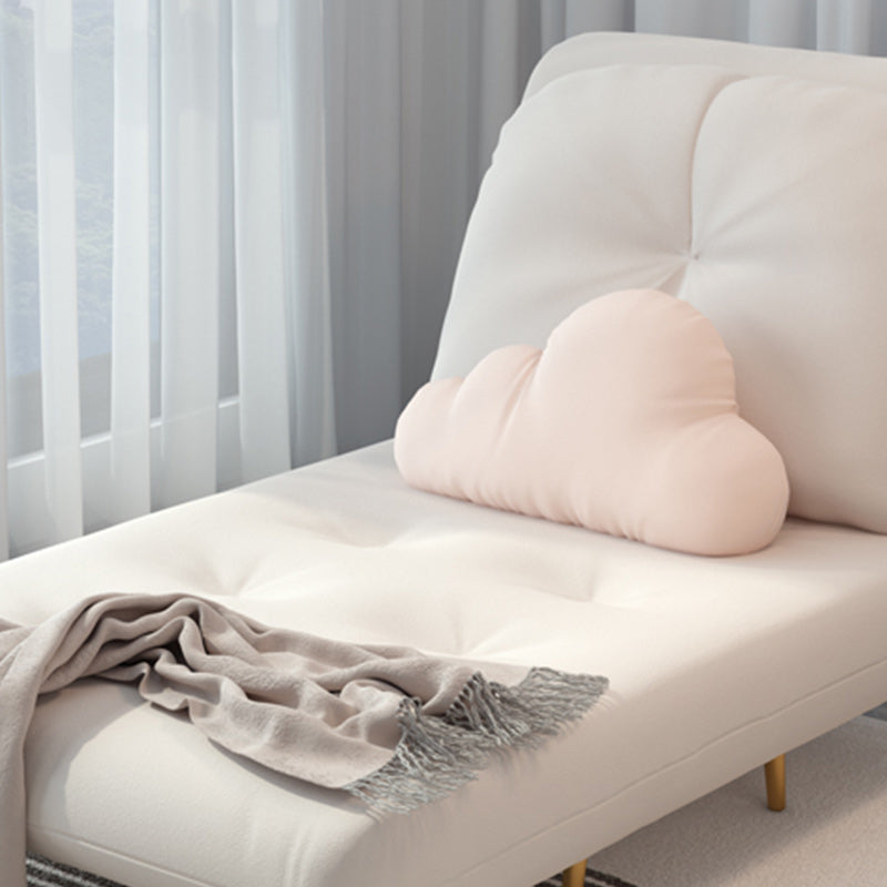 Glam Tufted Sofa Bed Fabric Upholstery Convertible Sofa in White