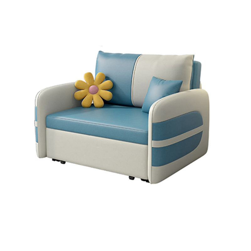 Scandinavain Futon Sofa Bed Faux Leather Storage Futon with Mattress