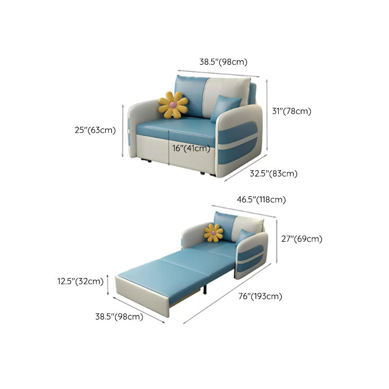 Scandinavain Futon Sofa Bed Faux Leather Storage Futon with Mattress