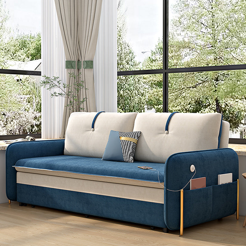 33" Wide Glam Futon Sofa Bed Futon Cushion Back Sleeper Sofa