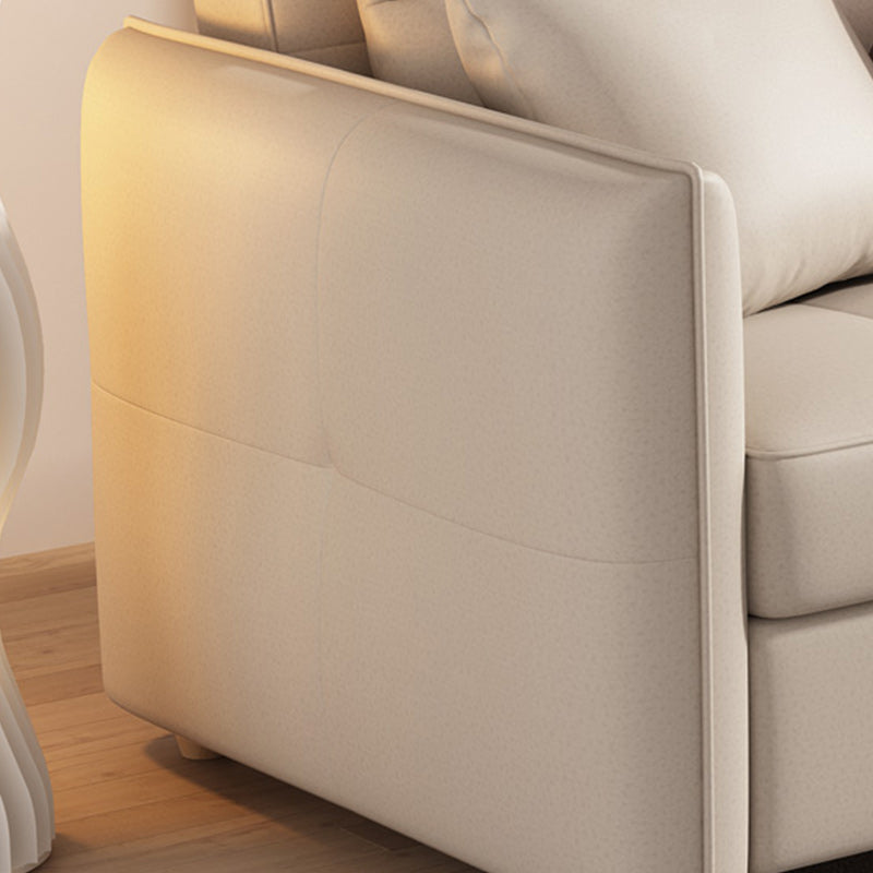 33"H Scandinavian Sofa Bed White Cushion Back Sleeper Sofa with Storage