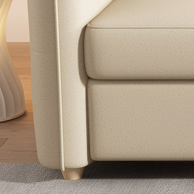 33"H Scandinavian Sofa Bed White Cushion Back Sleeper Sofa with Storage