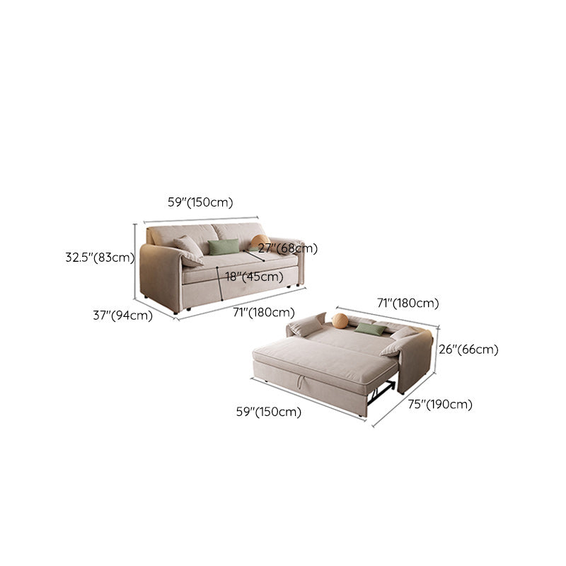 Light Gray Sofa Futon Square Arm Pillow Included Convertible Sofa