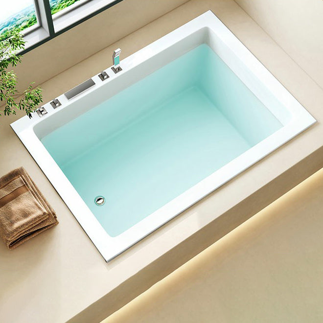 Modern Drop-in Acrylic Bathtub Rectangle Soaking/Whirlpool Bathtub
