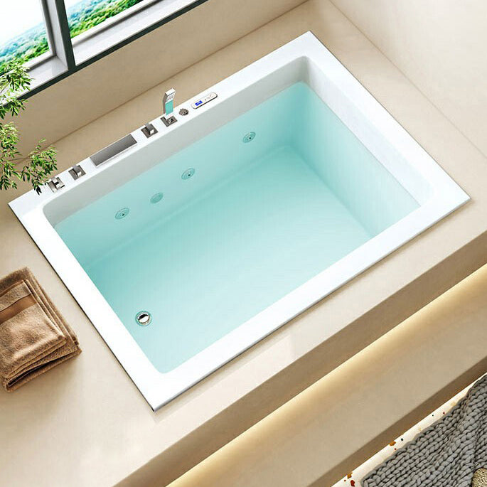 Modern Drop-in Acrylic Bathtub Rectangle Soaking/Whirlpool Bathtub
