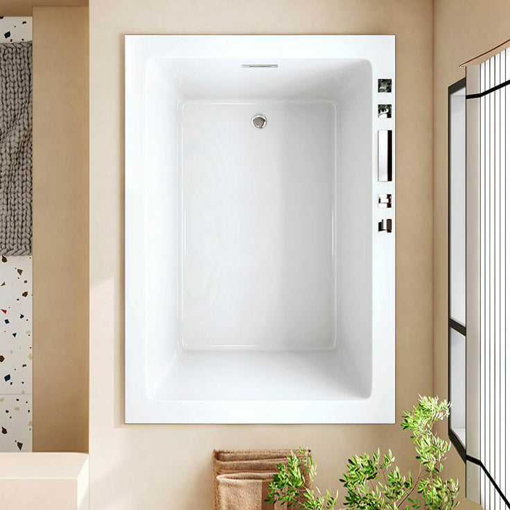 Modern Drop-in Acrylic Bathtub Rectangle Soaking/Whirlpool Bathtub