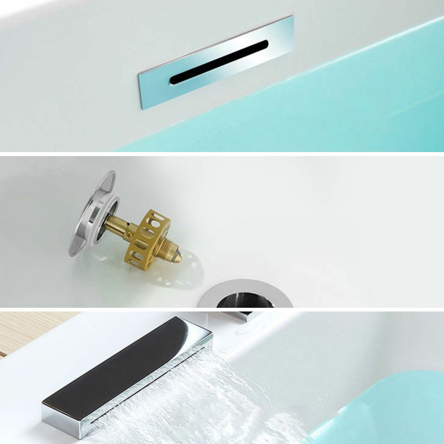 Modern Drop-in Acrylic Bathtub Rectangle Soaking/Whirlpool Bathtub