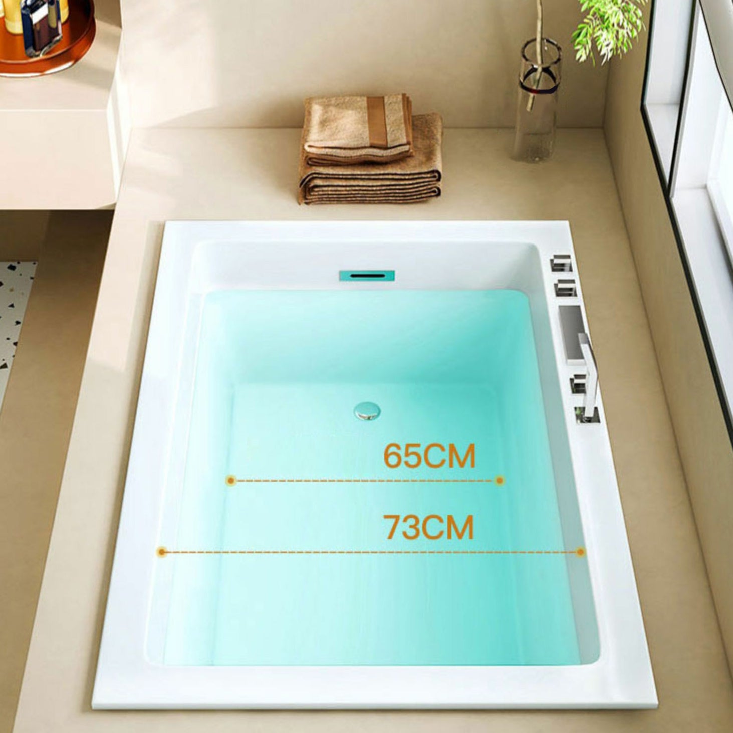 Modern Drop-in Acrylic Bathtub Rectangle Soaking/Whirlpool Bathtub