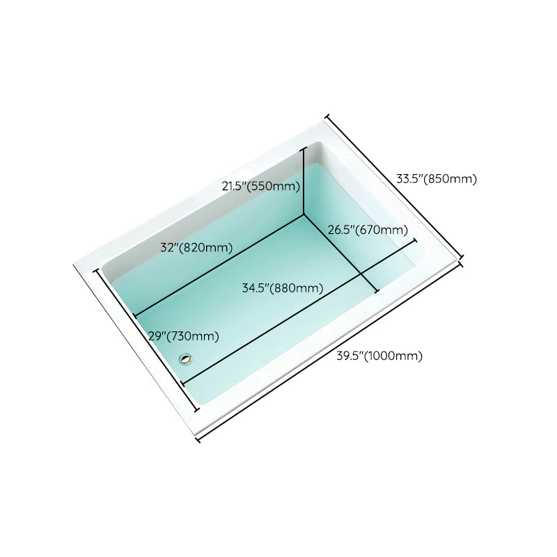 Modern Drop-in Acrylic Bathtub Rectangle Soaking/Whirlpool Bathtub