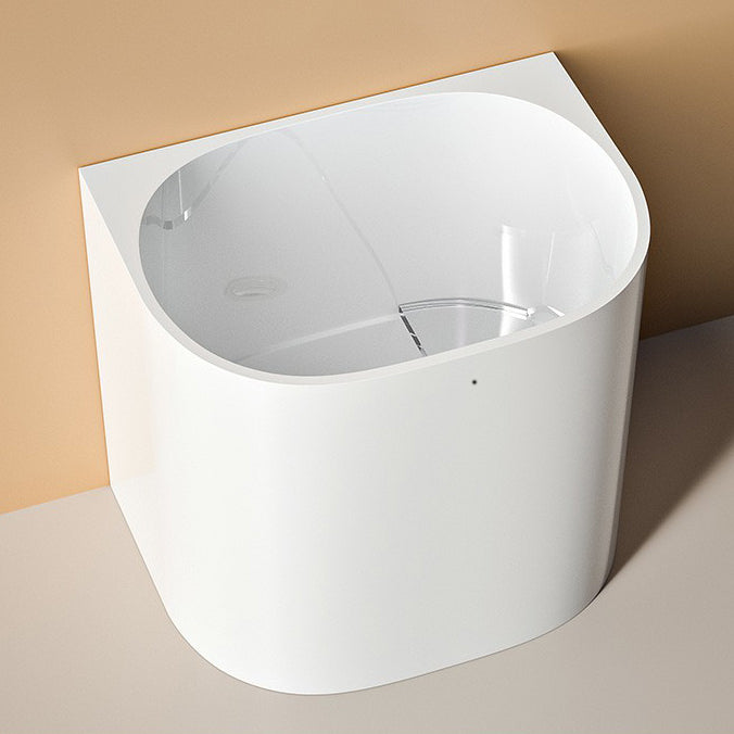 Modern Style Acrylic Soaking Bathtub Oval Back to Wall Bathtub in White