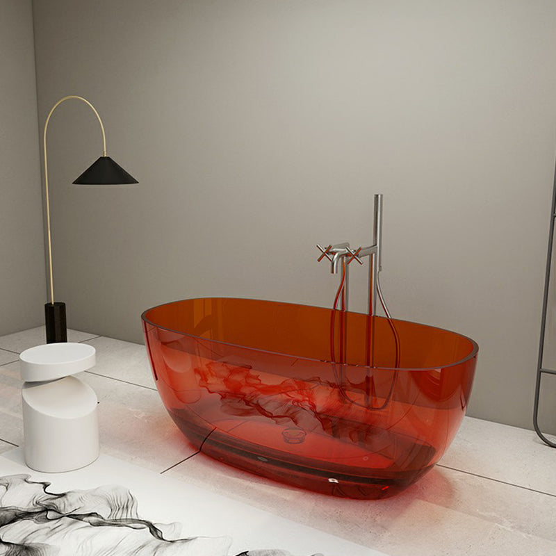 Modern Freestanding Roll Top Bathtub Soaking Oval Bath for Bathroom