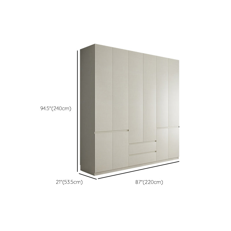 Wood Wardrobe Cabinet with Shelves Hinged Wardrobe Armoire for Home