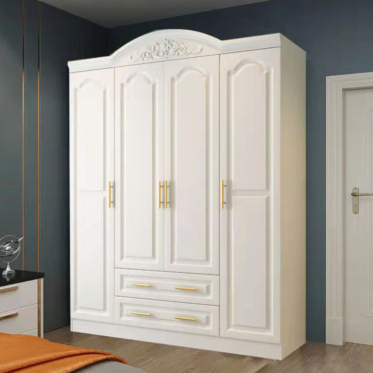 White Wood Wardrobe Armoire French Country Wardrobe Closet for Home