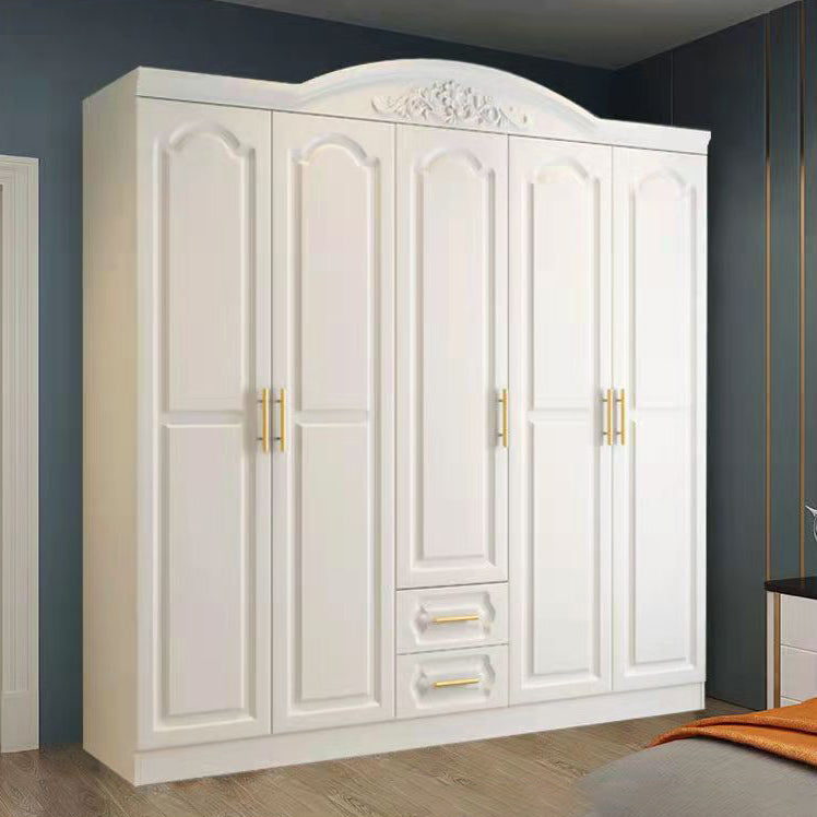 White Wood Wardrobe Armoire French Country Wardrobe Closet for Home