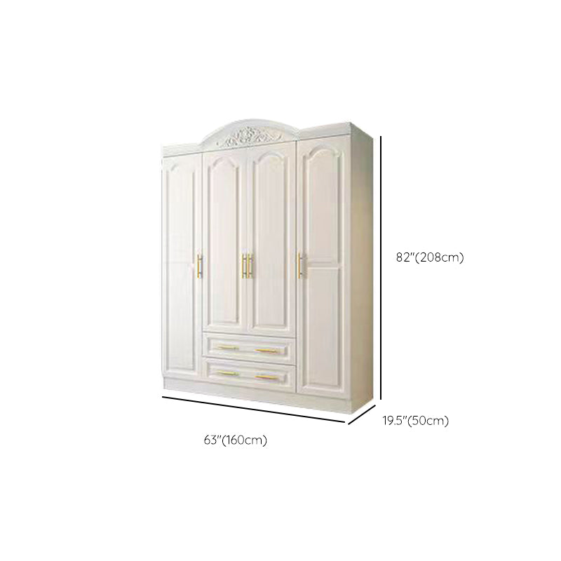 White Wood Wardrobe Armoire French Country Wardrobe Closet for Home