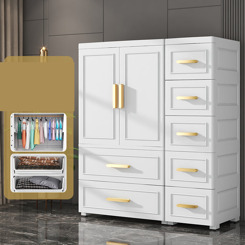 Hinged Wardrobe Cabinet Modern Plastic Storage Cabinet for Bedroom