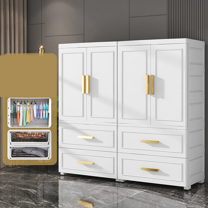 Hinged Wardrobe Cabinet Modern Plastic Storage Cabinet for Bedroom
