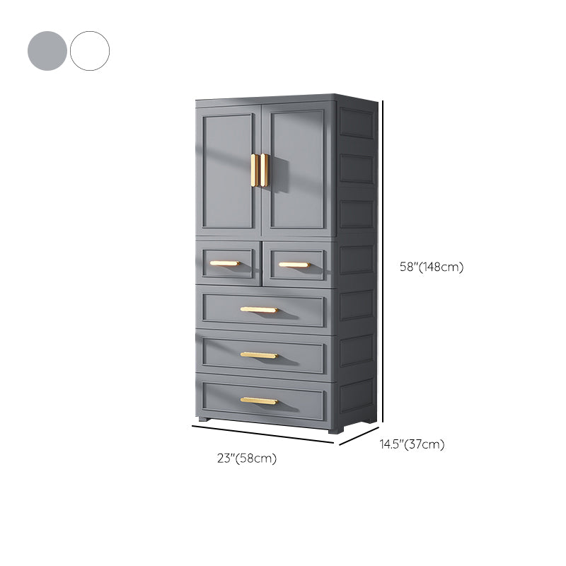 Hinged Wardrobe Cabinet Modern Plastic Storage Cabinet for Bedroom