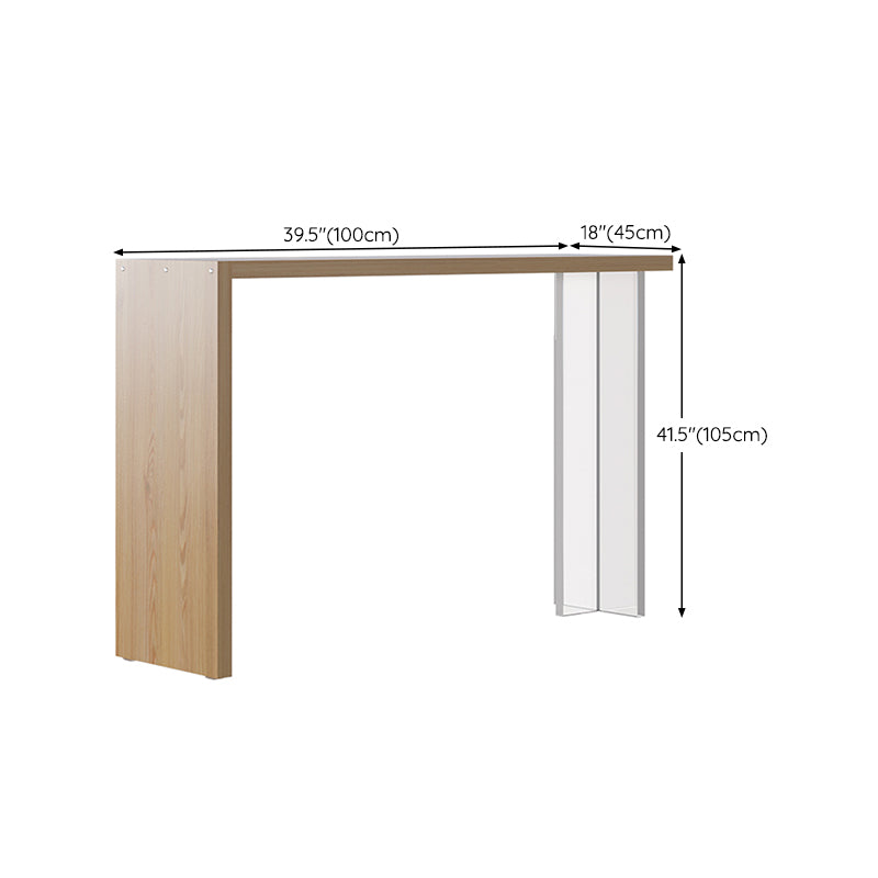 Contemporary Style Bar Table Solid Wood Bar Dining Table with Double Pedestal