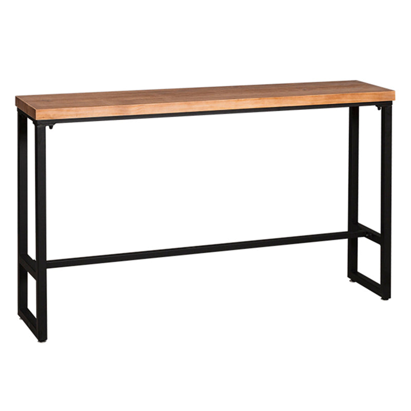 Industrial Rectangle Bar Table Solid Wood Trestle Base Bar Dining Table