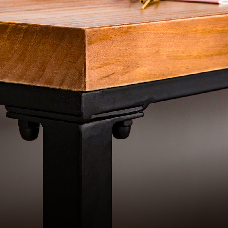 Industrial Rectangle Bar Table Solid Wood Trestle Base Bar Dining Table