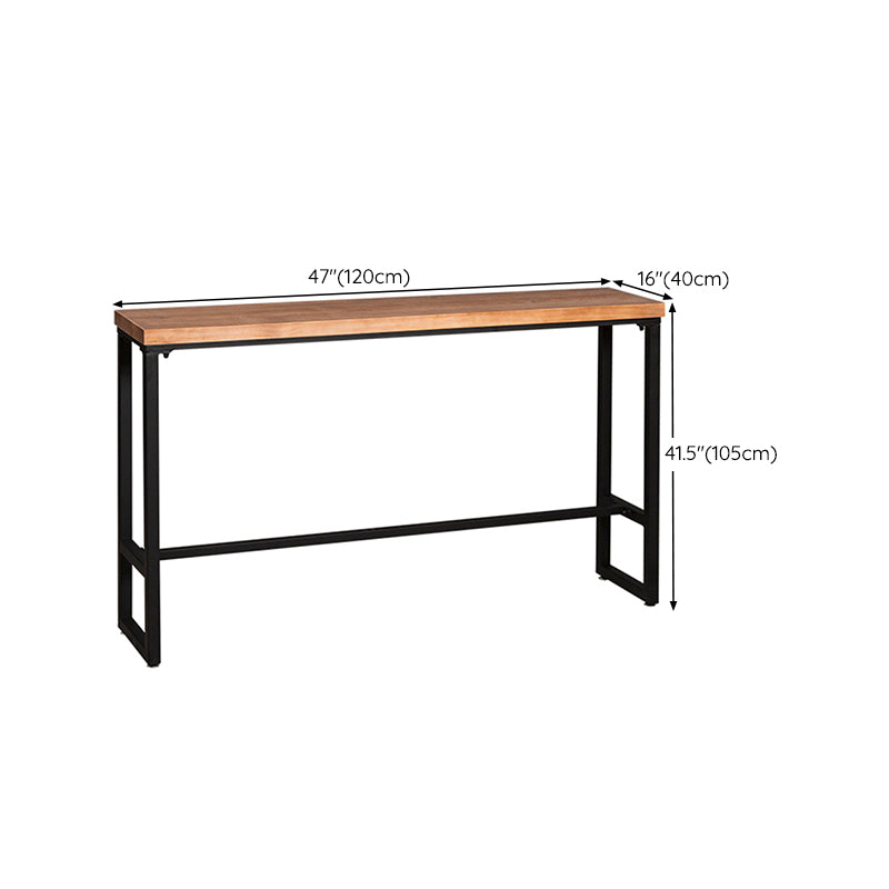 Industrial Rectangle Bar Table Solid Wood Trestle Base Bar Dining Table