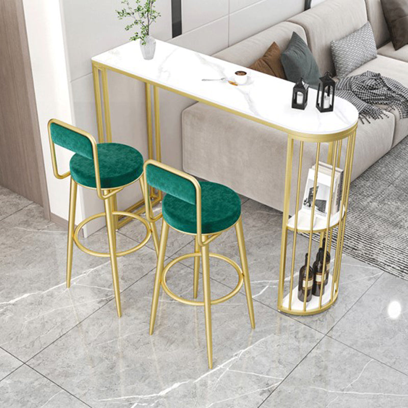 1/3 Pieces Modern Bar Table Set Stone Counter Table with Stools for Kitchen