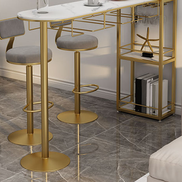 Modern 1/3 Pieces Bar Table Set Stone Counter Table with Rotatable Stools for Living Room