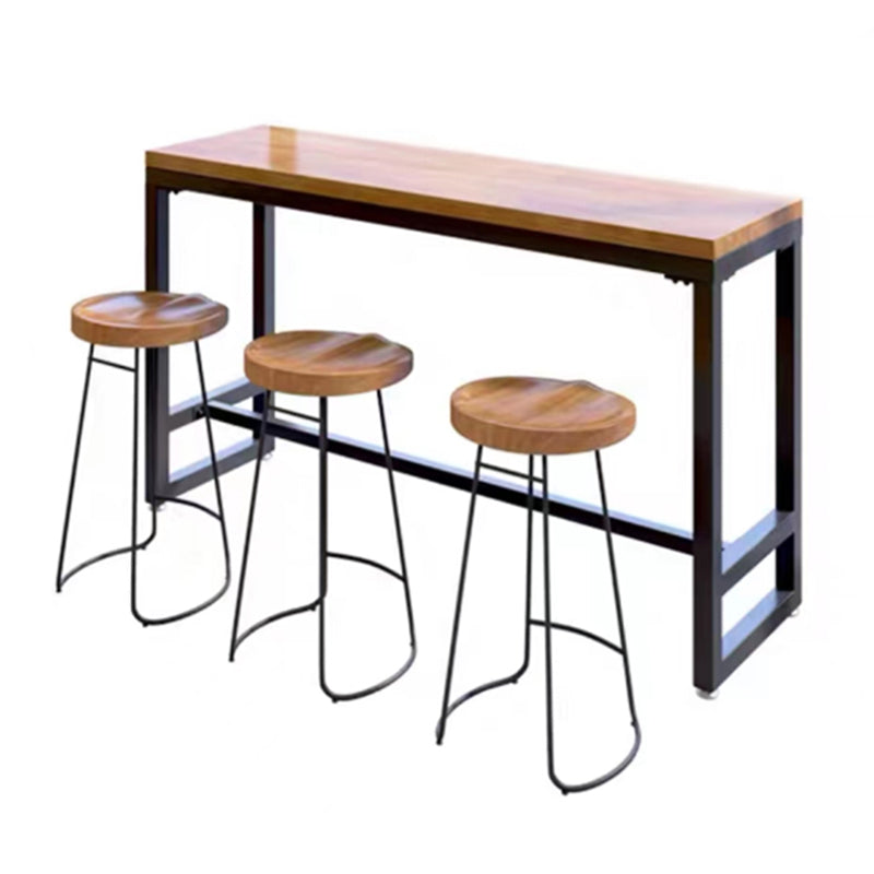 Solid Wood Bar Table Set 1/4/6/7 Pcs Industrial Bar Table and Stools