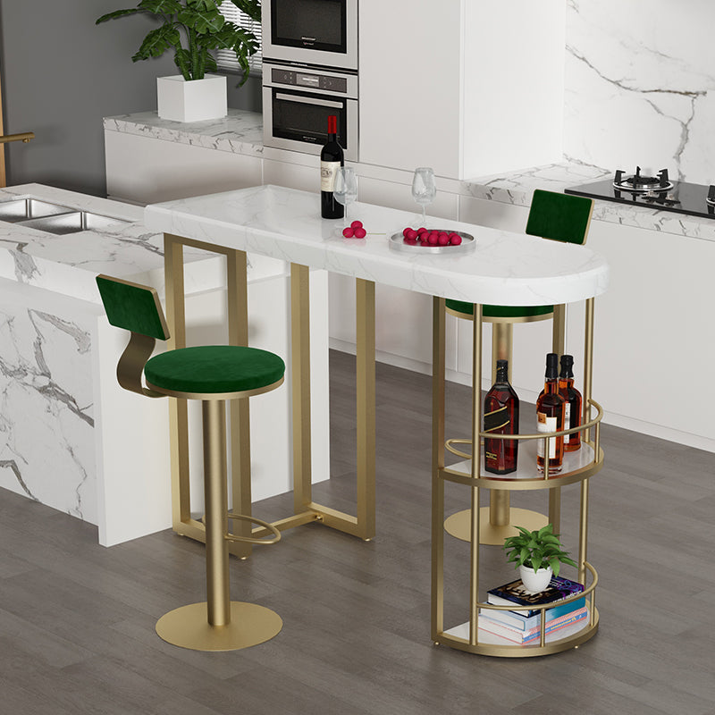 Contemporary Counter Height Pub Set 1/3/5 Pcs Bar Table and Stools with Metal Frame