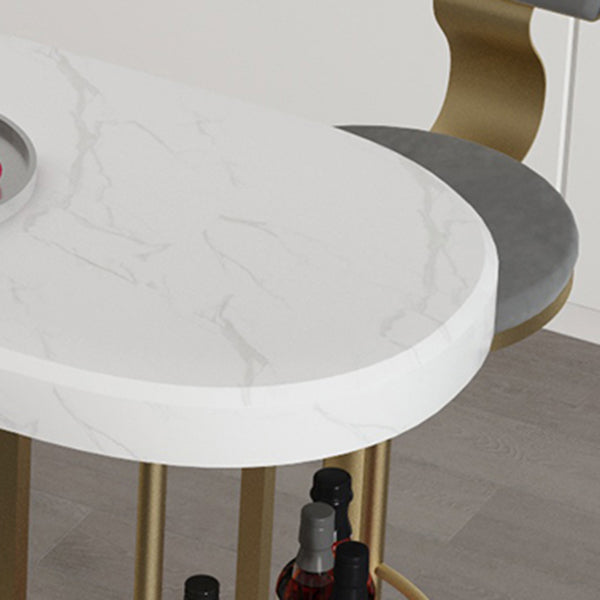 Contemporary Counter Height Pub Set 1/3/5 Pcs Bar Table and Stools with Metal Frame