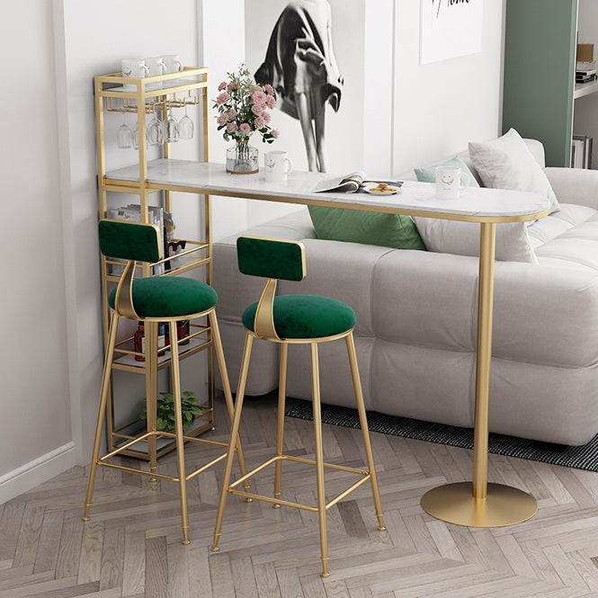 Modern 1/3 Pieces Bar Table Set Stone Counter Table with High Stools for Cafe Living Room