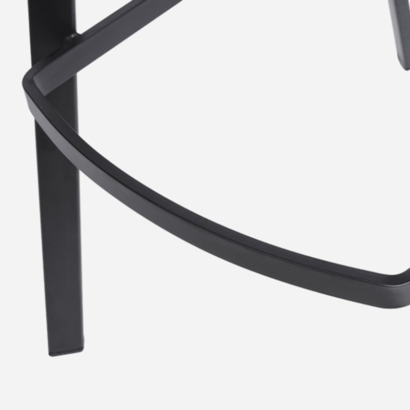 Faux Leather Dining Stool Upholstered Bar Stool with Metal Base