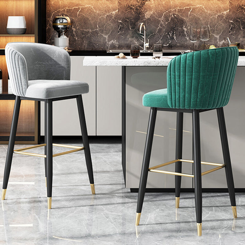 Glam Backrest Bar Stool Upholstered Counter Stool for Bristol