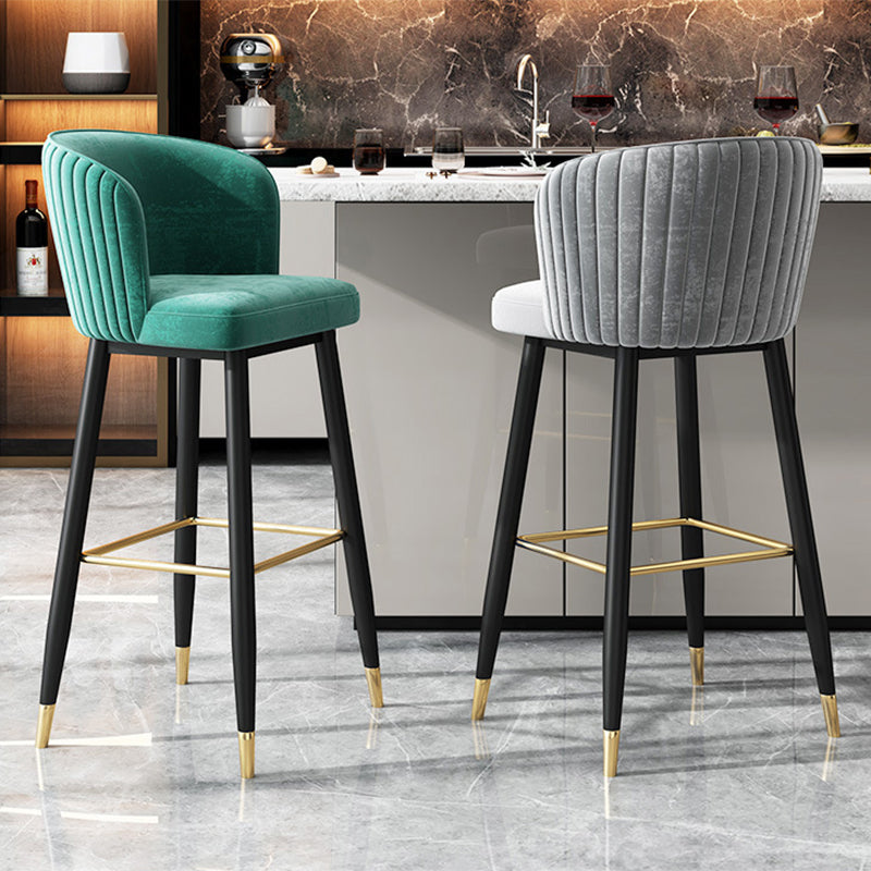 Glam Backrest Bar Stool Upholstered Counter Stool for Bristol