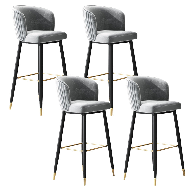 Glam Backrest Bar Stool Upholstered Counter Stool for Bristol